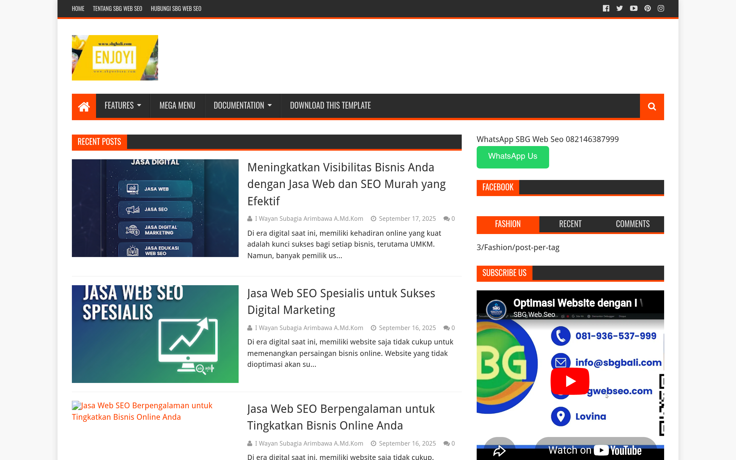 Screenshot of sbgwebseo.blogspot.com