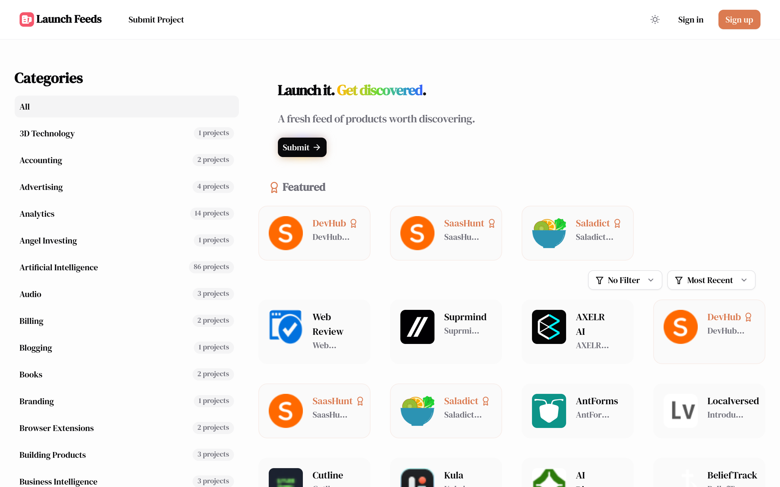 Launch Feeds screenshot – image 1