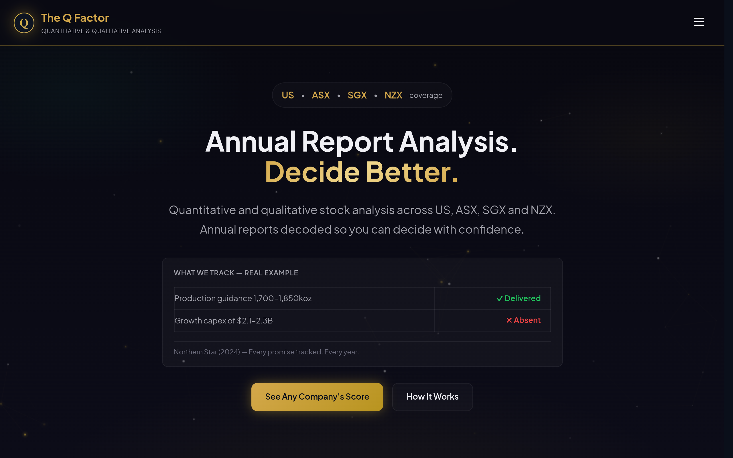 The Q Factor screenshot, image 1