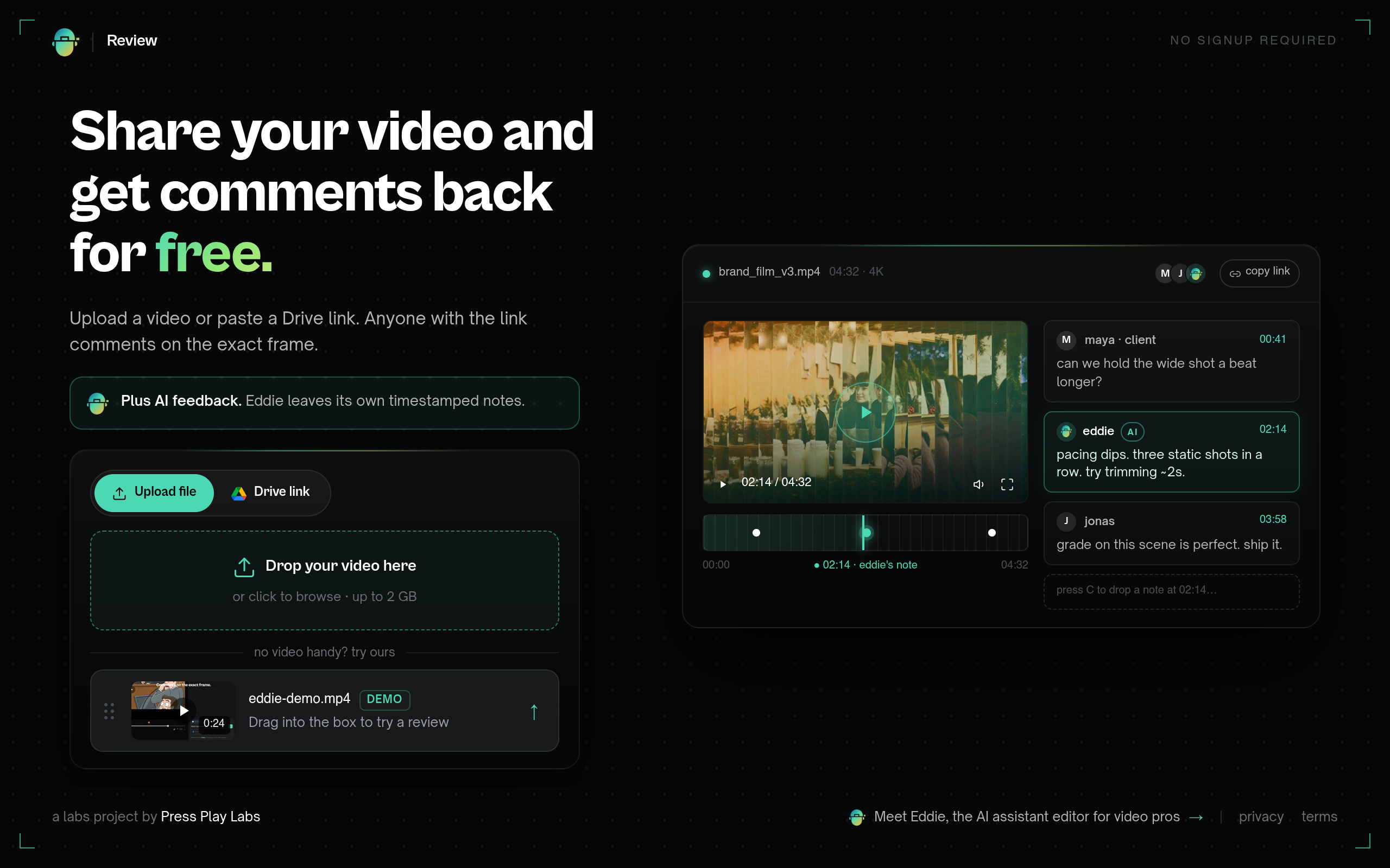 Review by Eddie AI screenshot – image 1