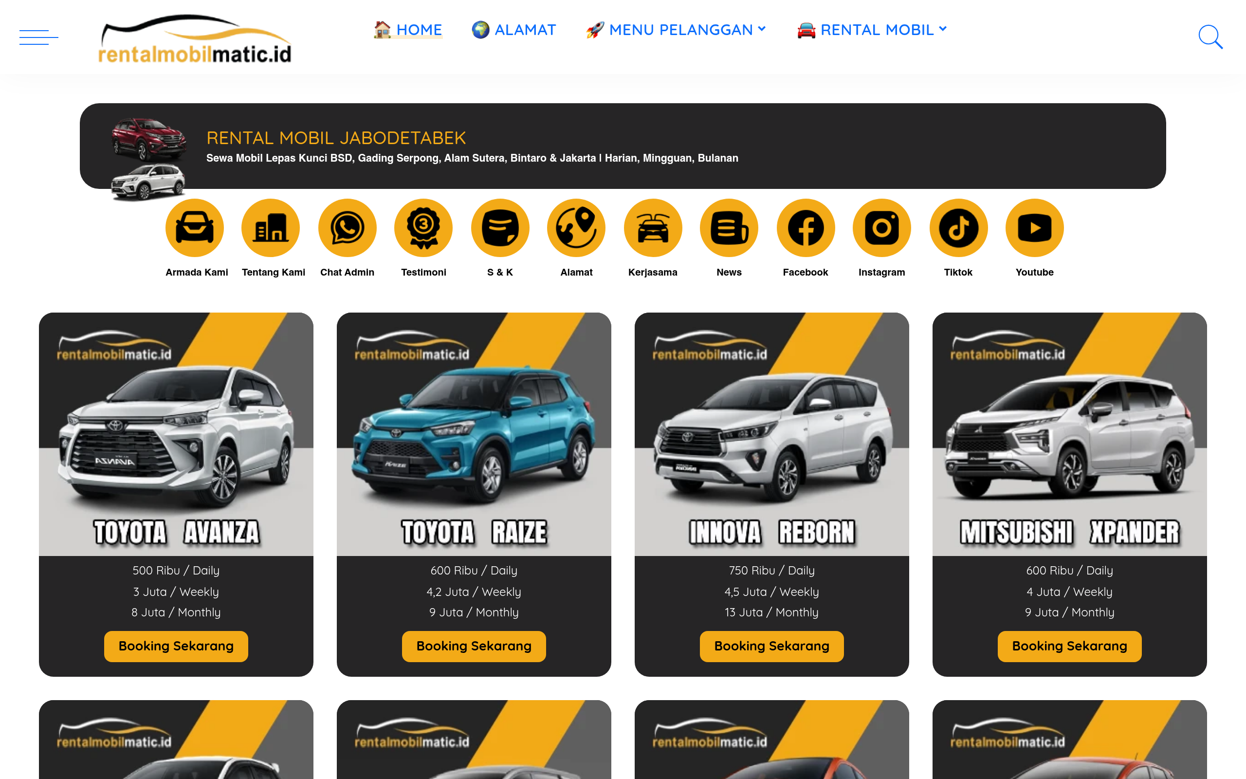 Screenshot of rentalmobilmatic.id