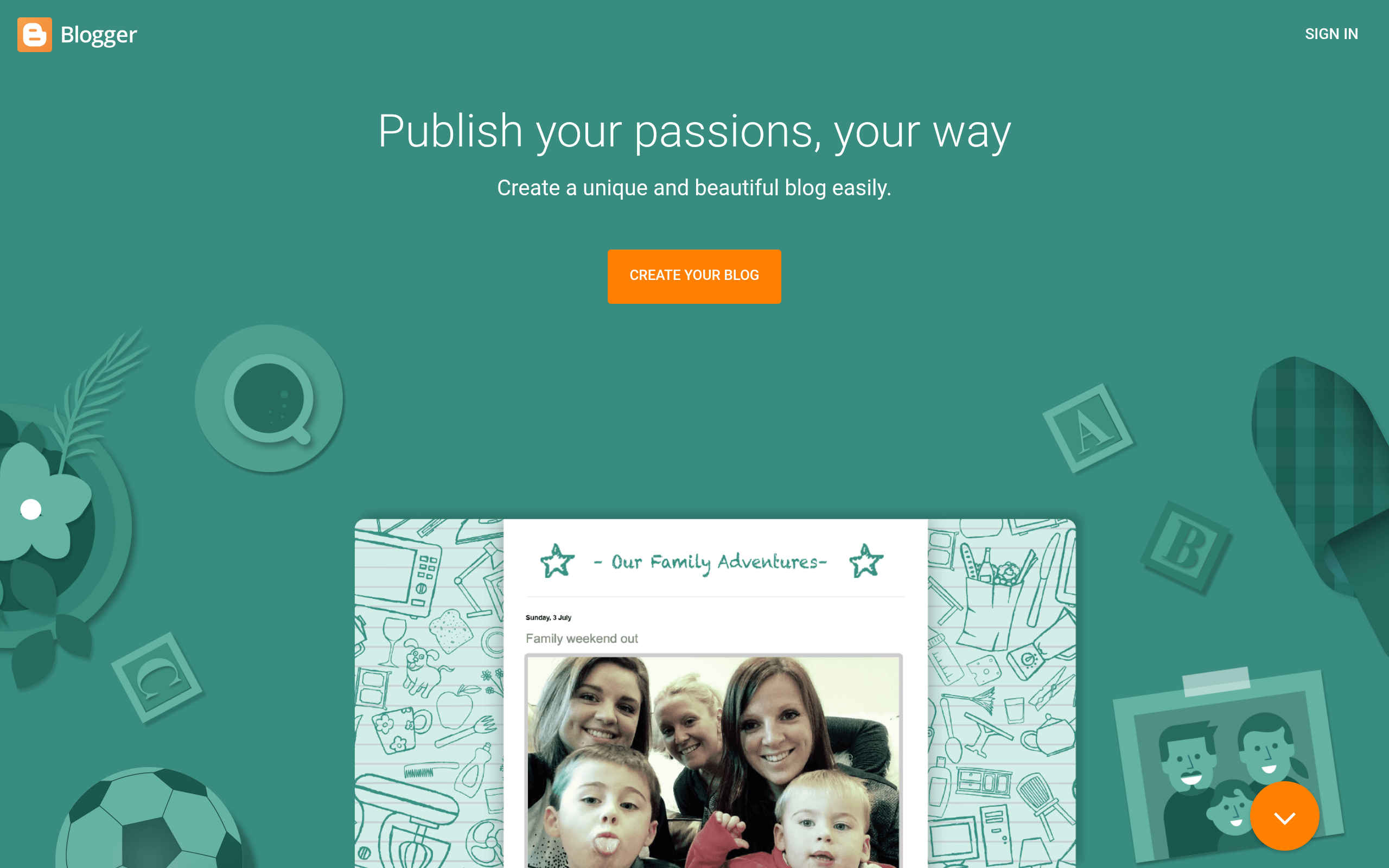 Screenshot of blogger.com