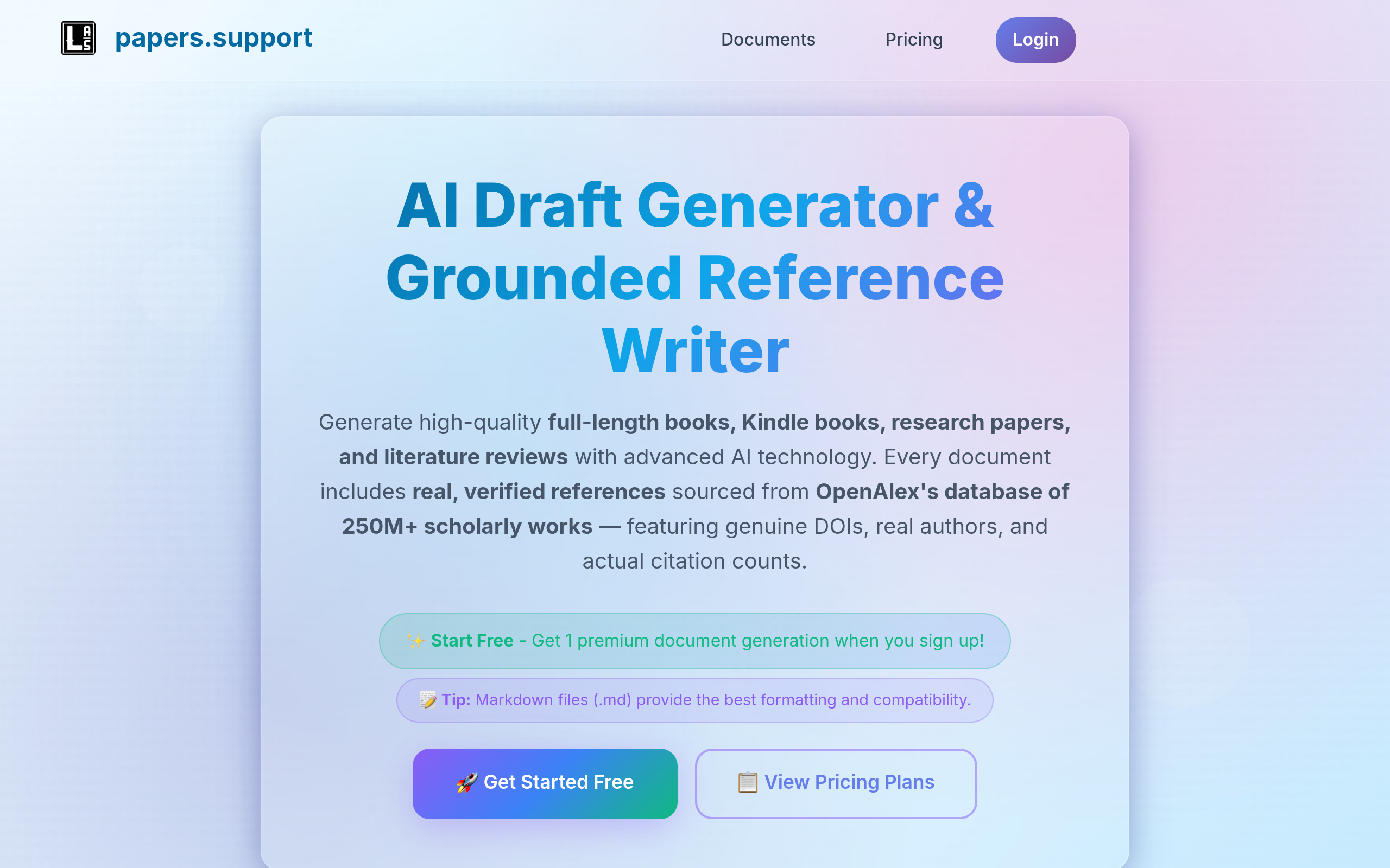 AI Draft Generator & Grounded Reference Writer screenshot, image 1
