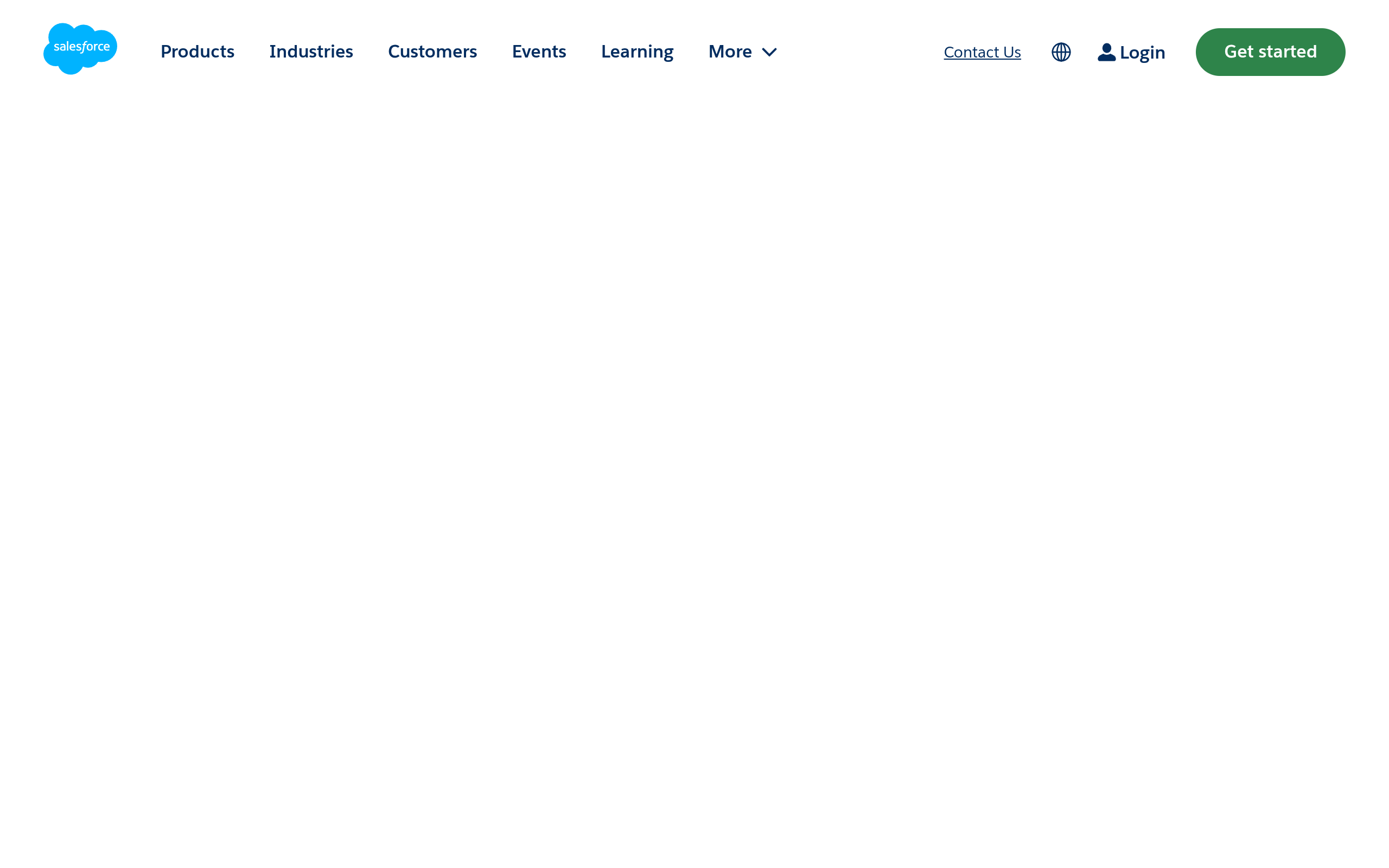 Screenshot of the Salesforce homepage