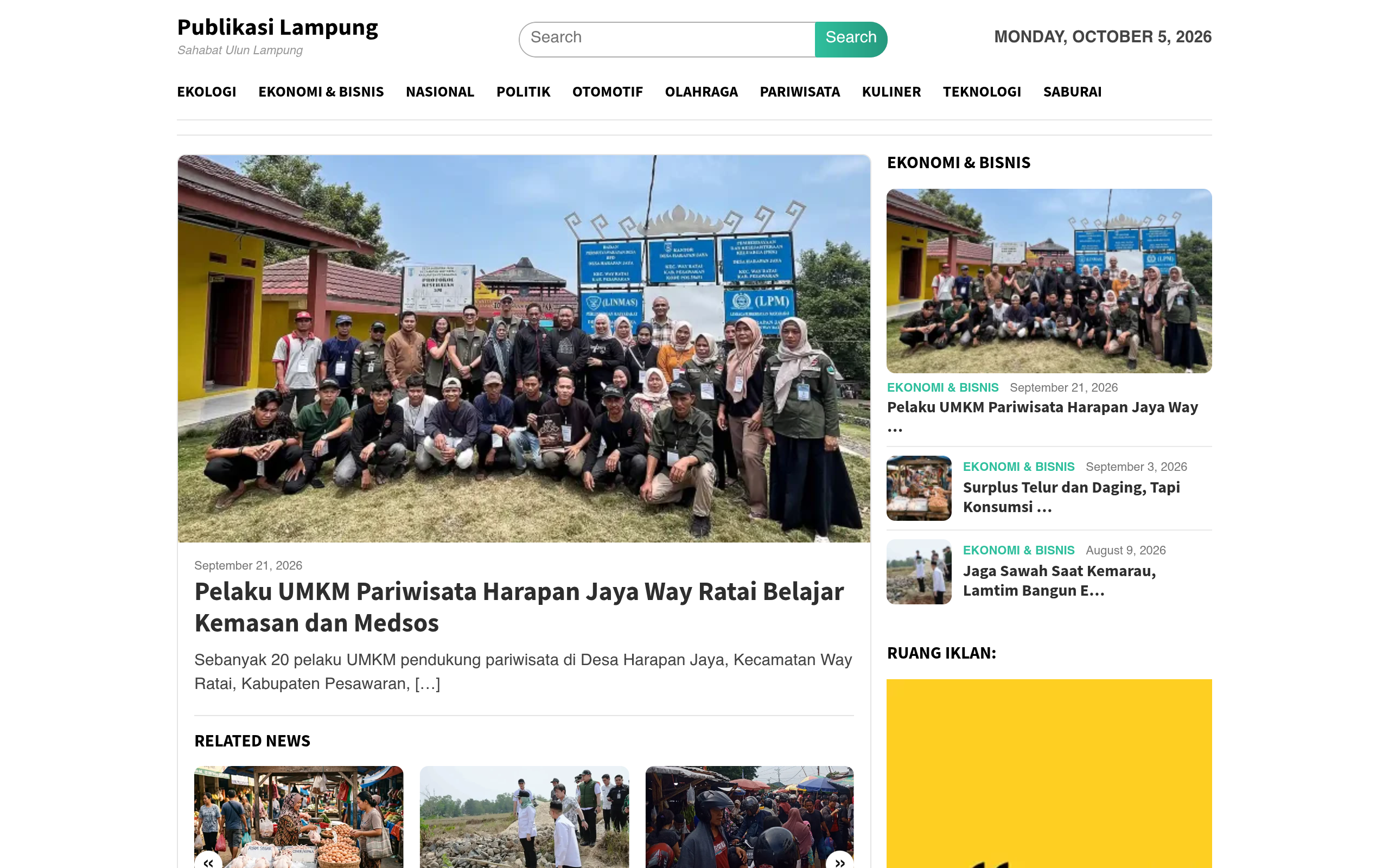 Screenshot of publikasilampung.id