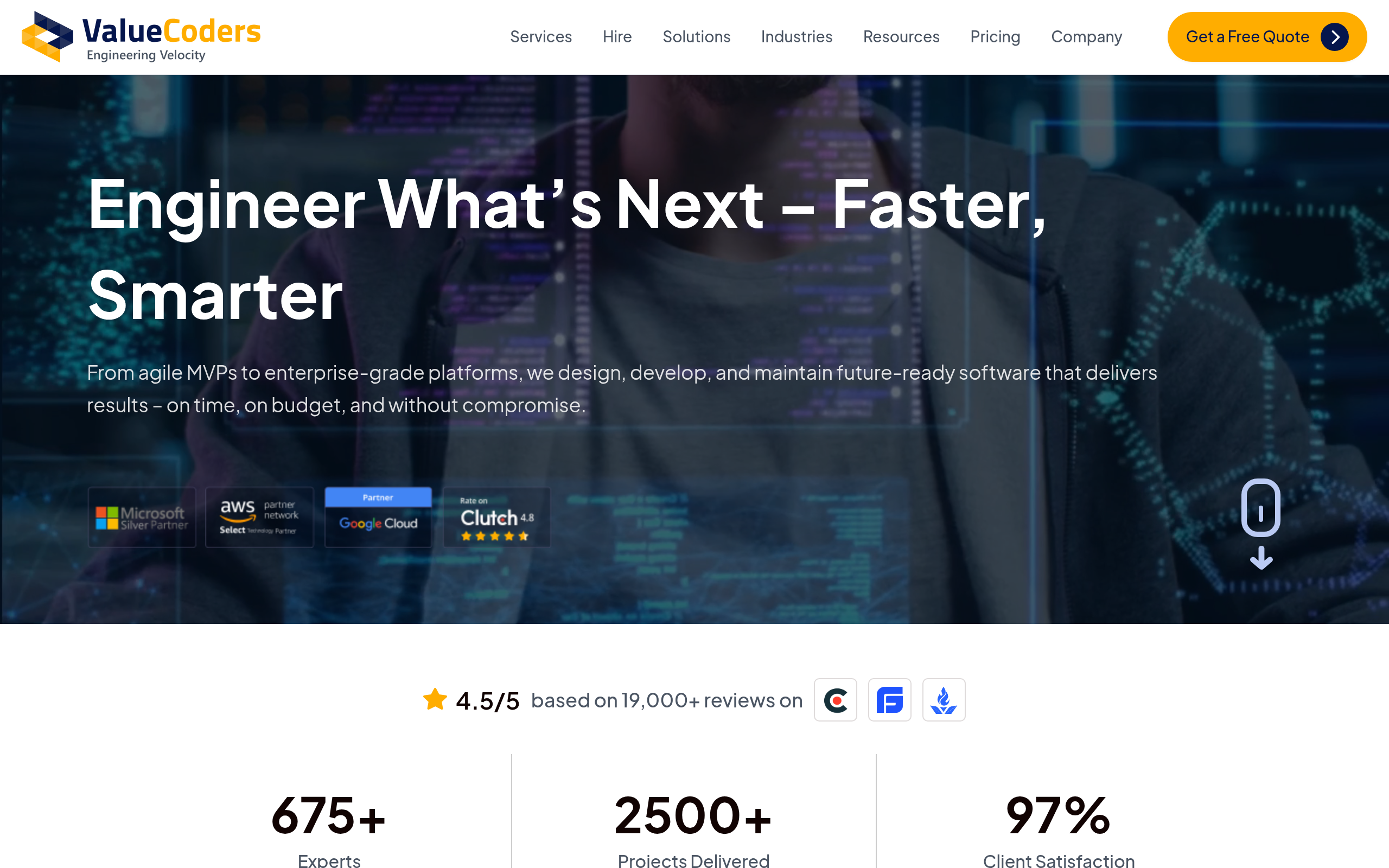 Valuecoders screenshot