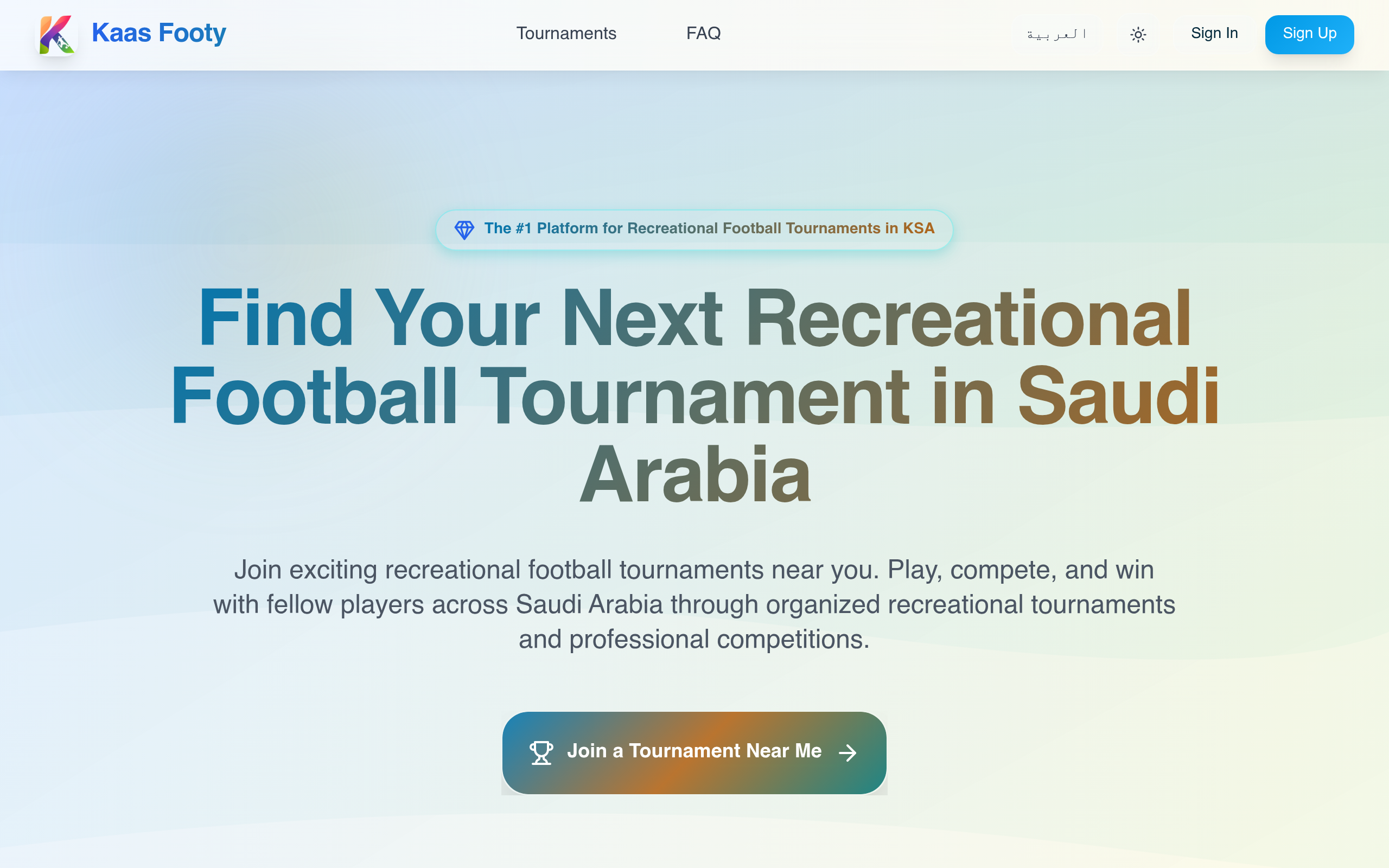 KAAS Footy - Efficient tournament management system streamlining organization of soccer competitions