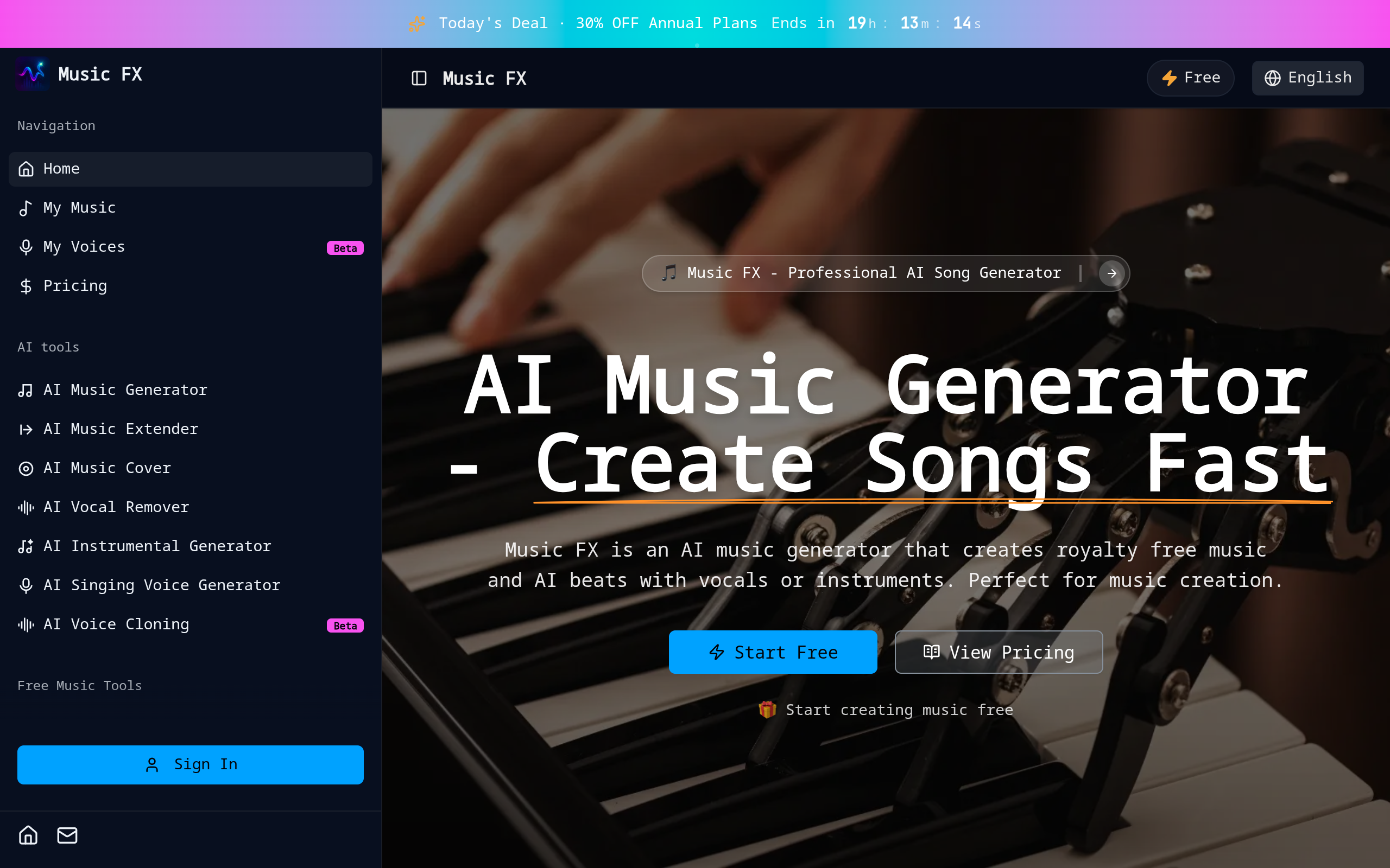 Music FX screenshot, image 1