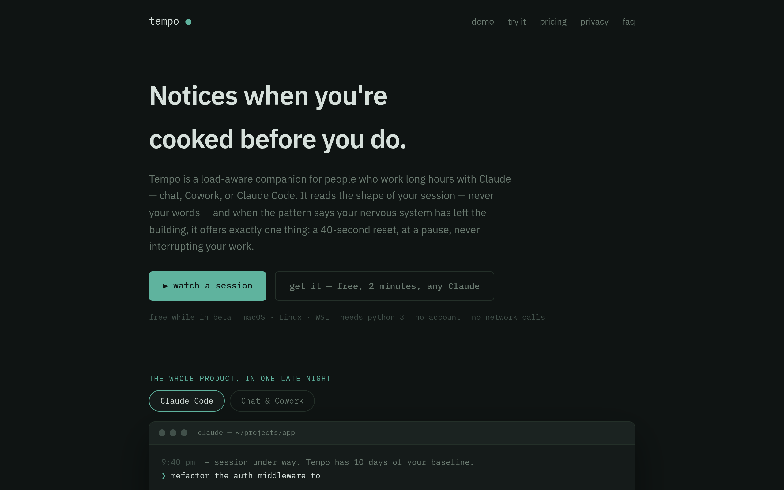 Tempo screenshot, image 1