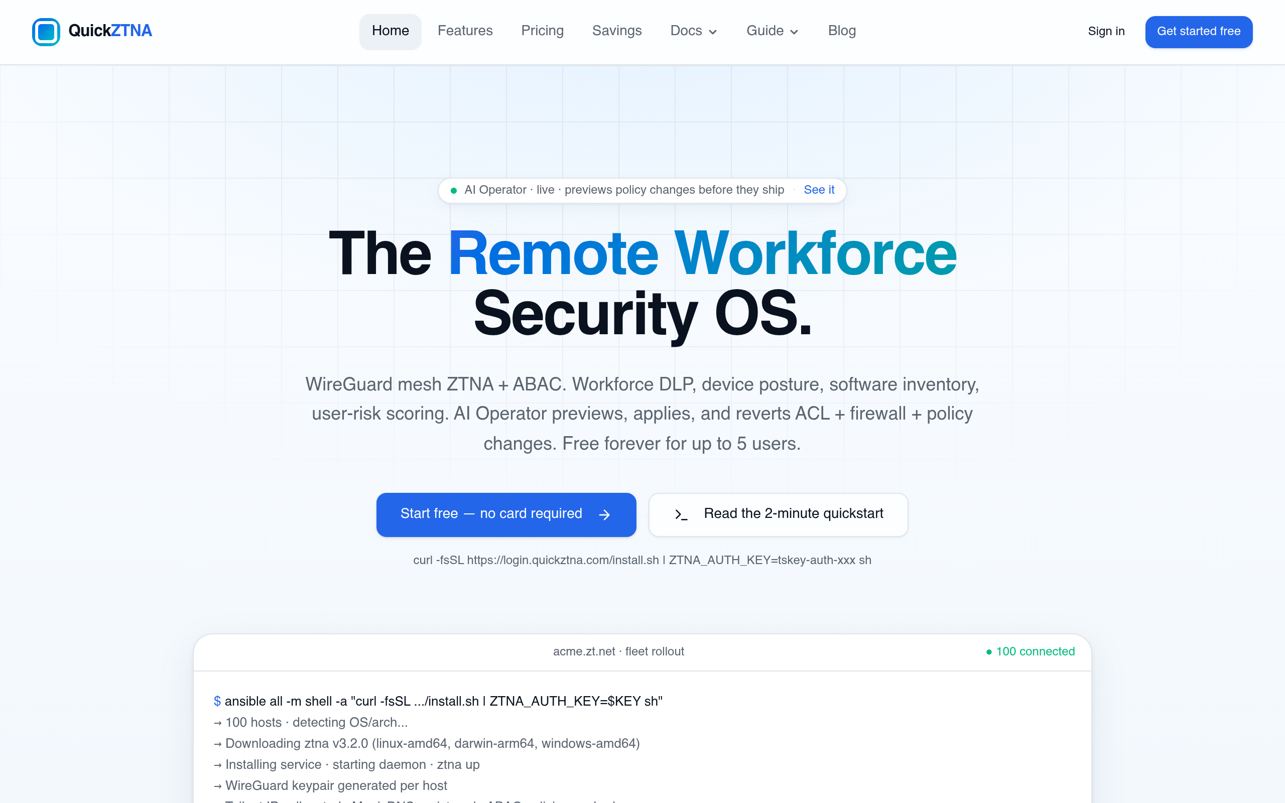 QuickZTNA screenshot – image 1