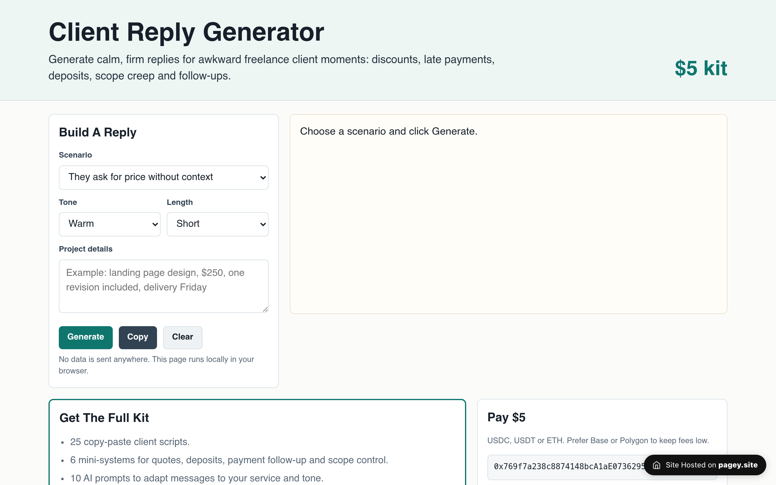 Client Reply Generator screenshot