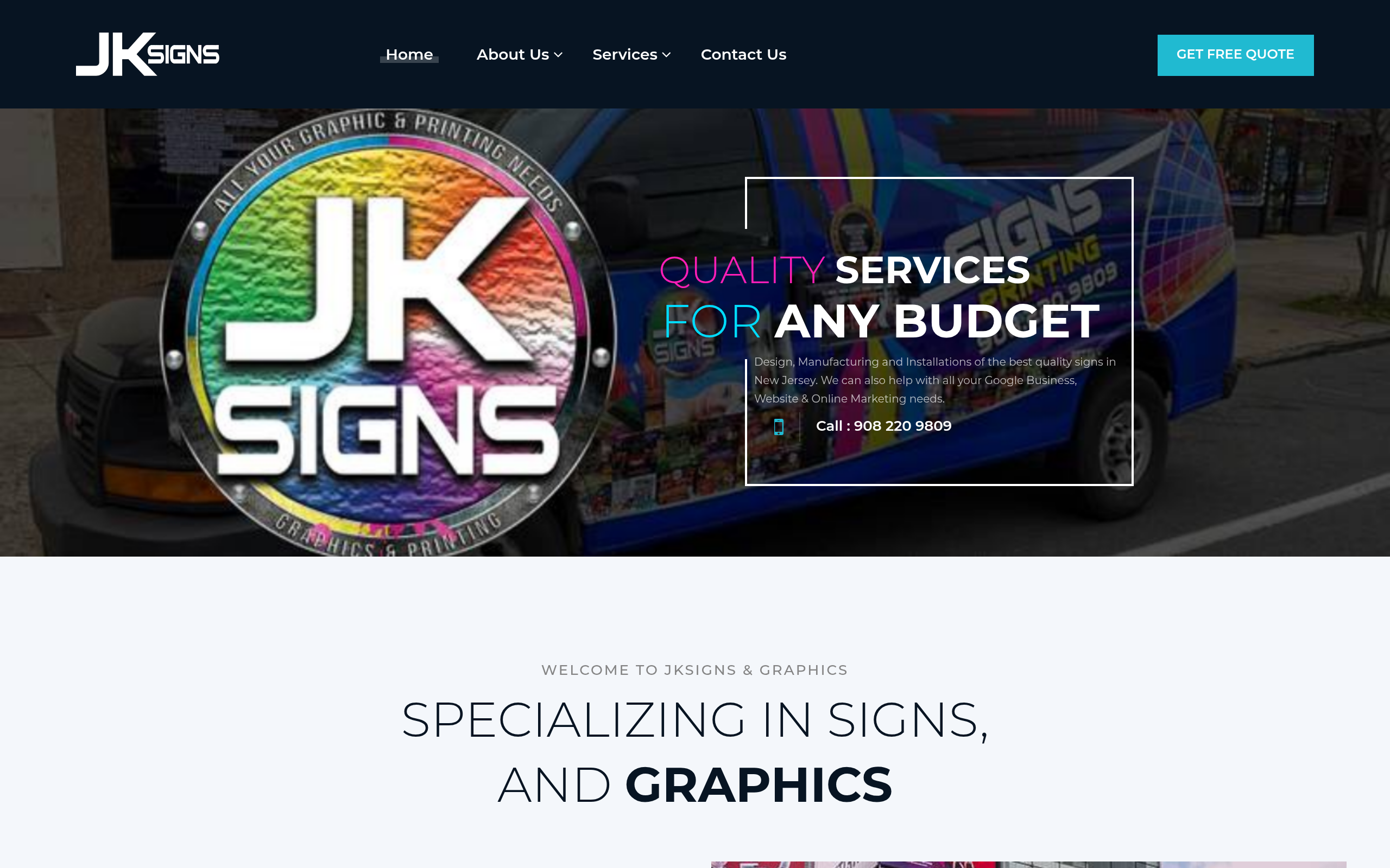 J K Signs & Graphic Design Screenshot