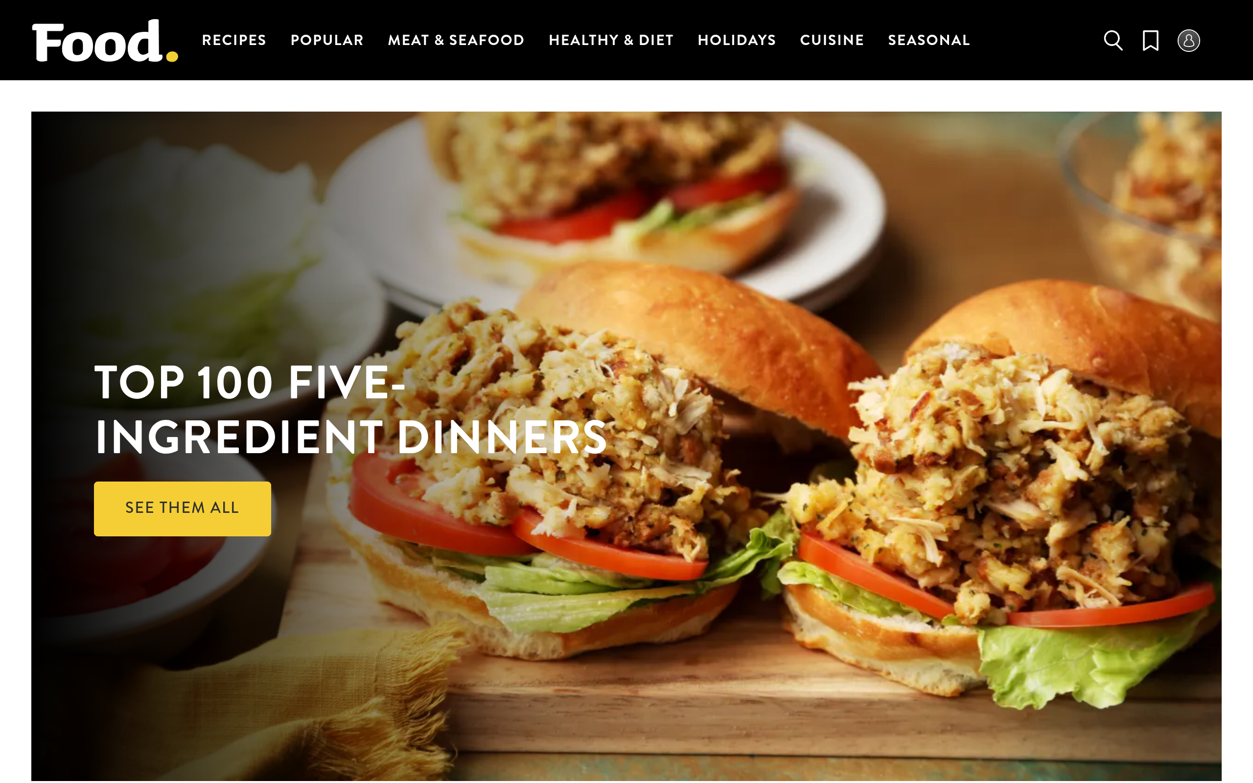 Screenshot of food.com