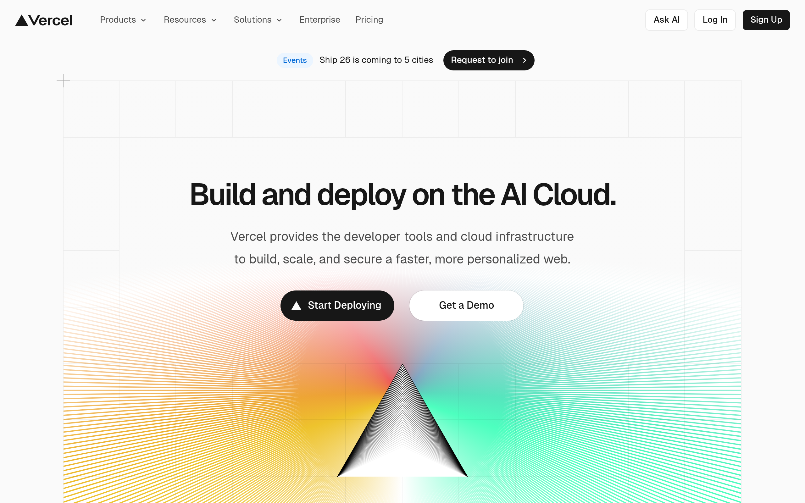 Screenshot of vercel.com