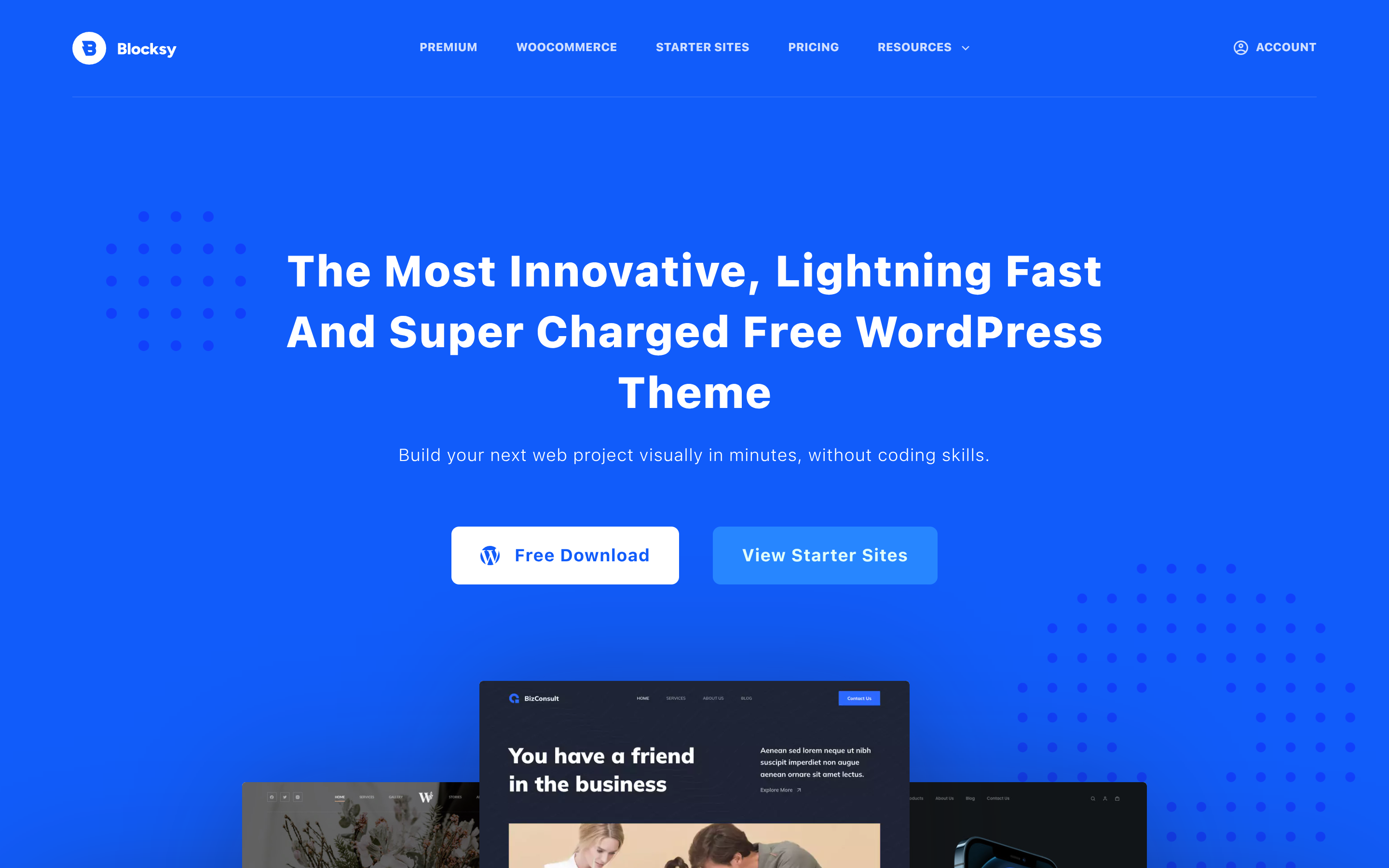 Blocksy theme homepage by CreativeThemes