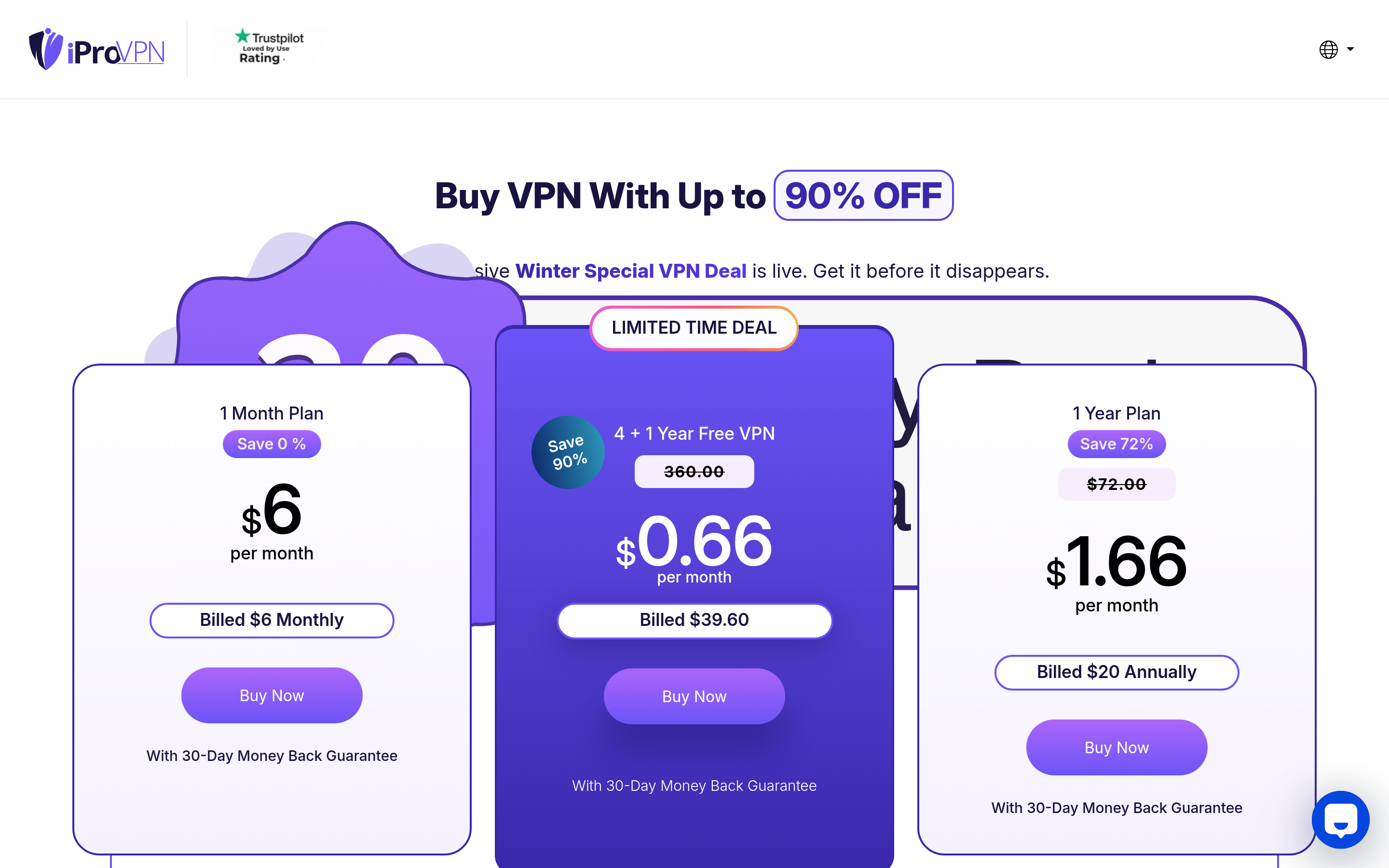 iProVPN Cost: Buy VPN at a Reasonable Price 介面截圖