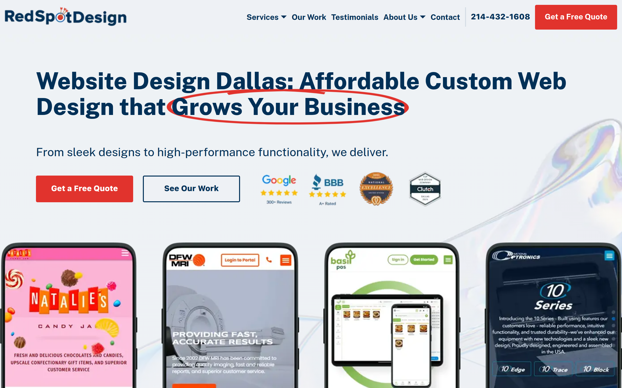 Red Spot Design Screenshot