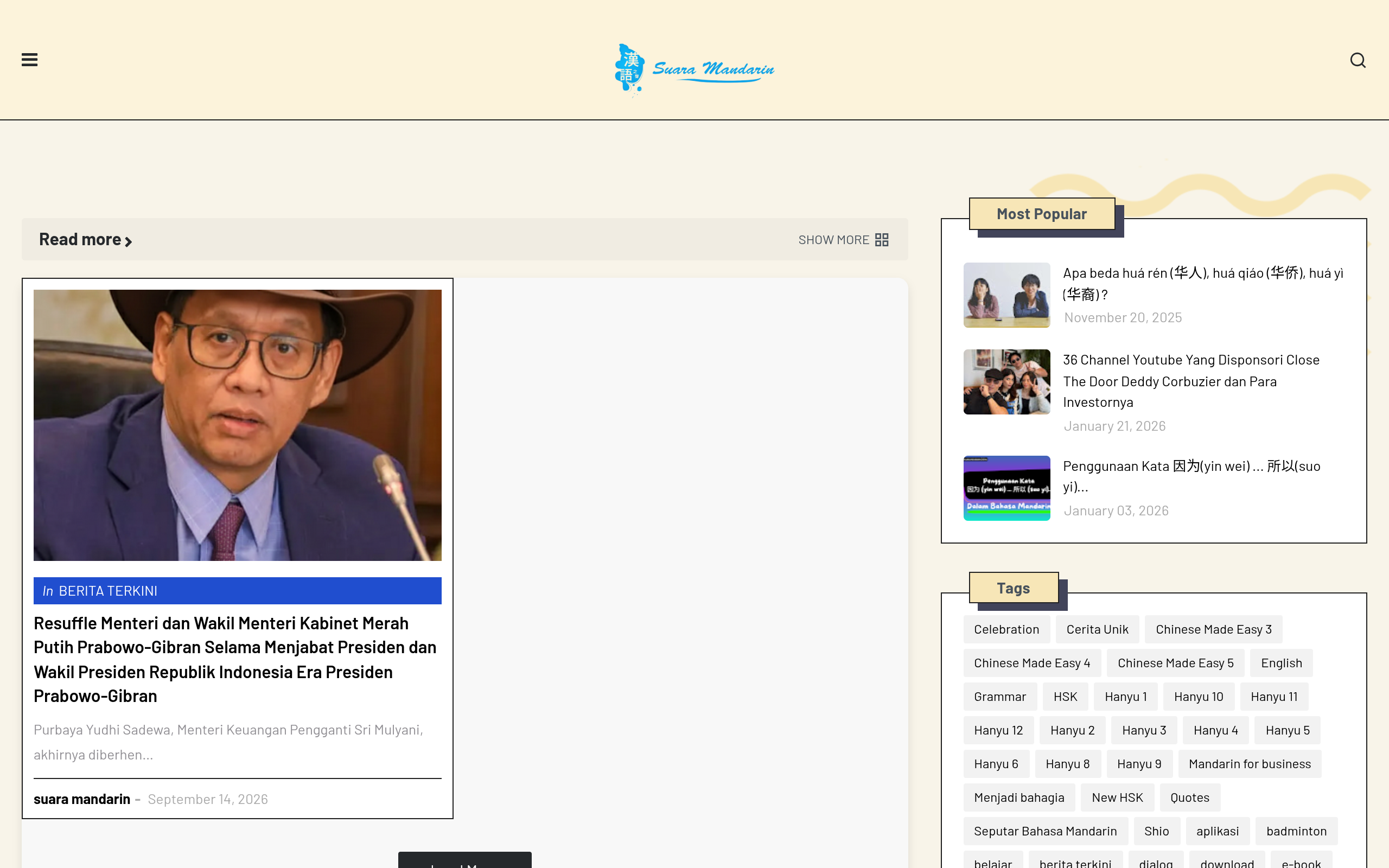 Screenshot of suaramandarin.com