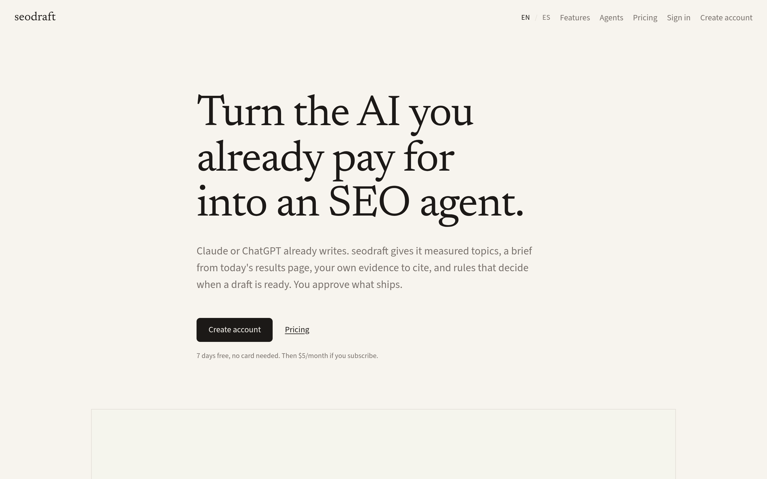 seodraft screenshot, image 1
