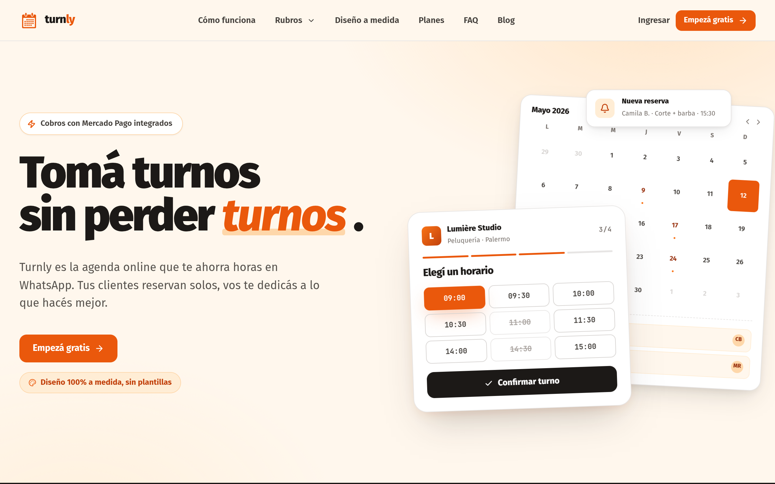 Captura del proyecto Turnly desarrollado por Driva Dev