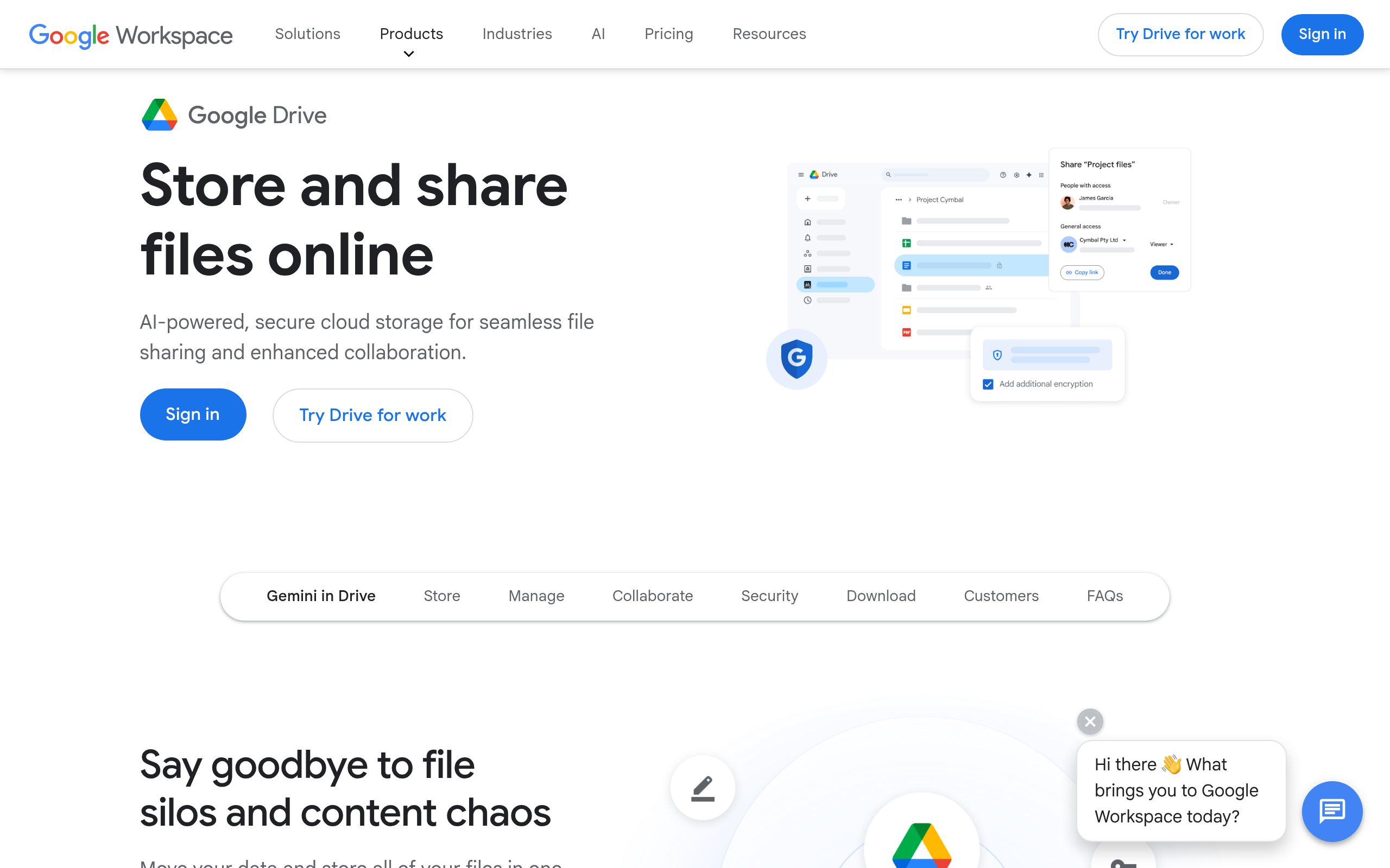 Screenshot of drive.google.com