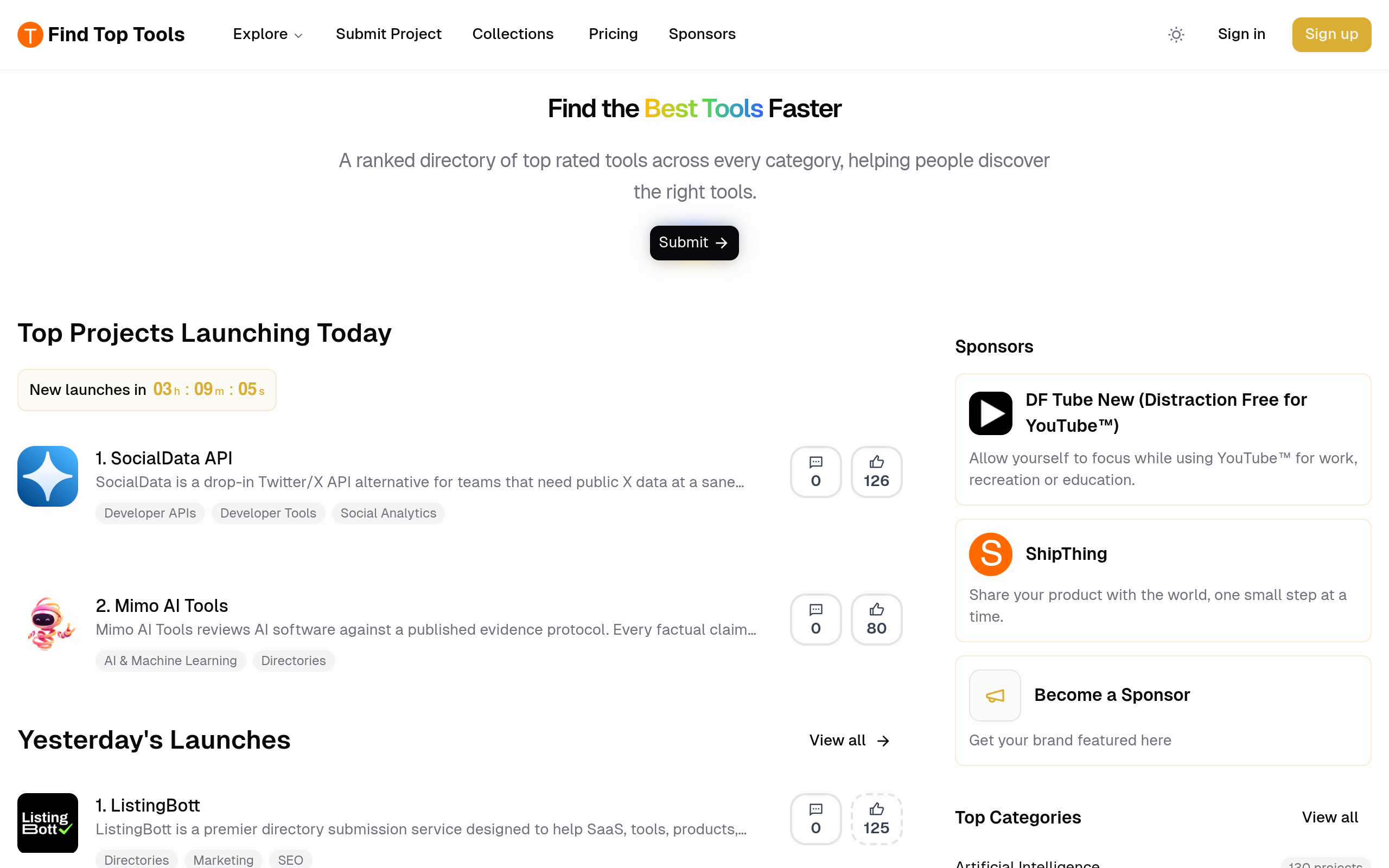 Find Top Tools screenshot, image 1