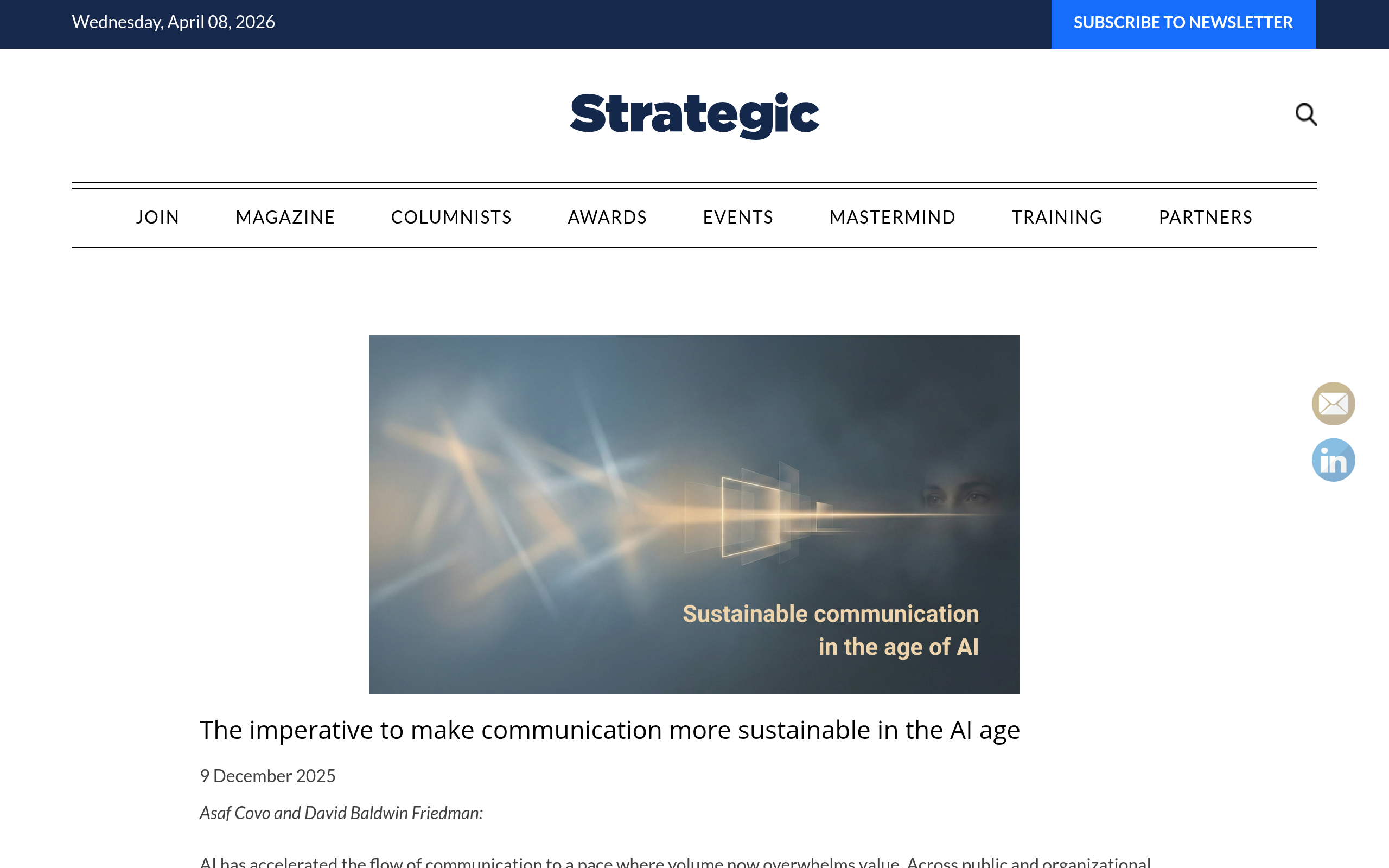 Preview for The imperative to make communication more sustainable in the AI age - Strategic