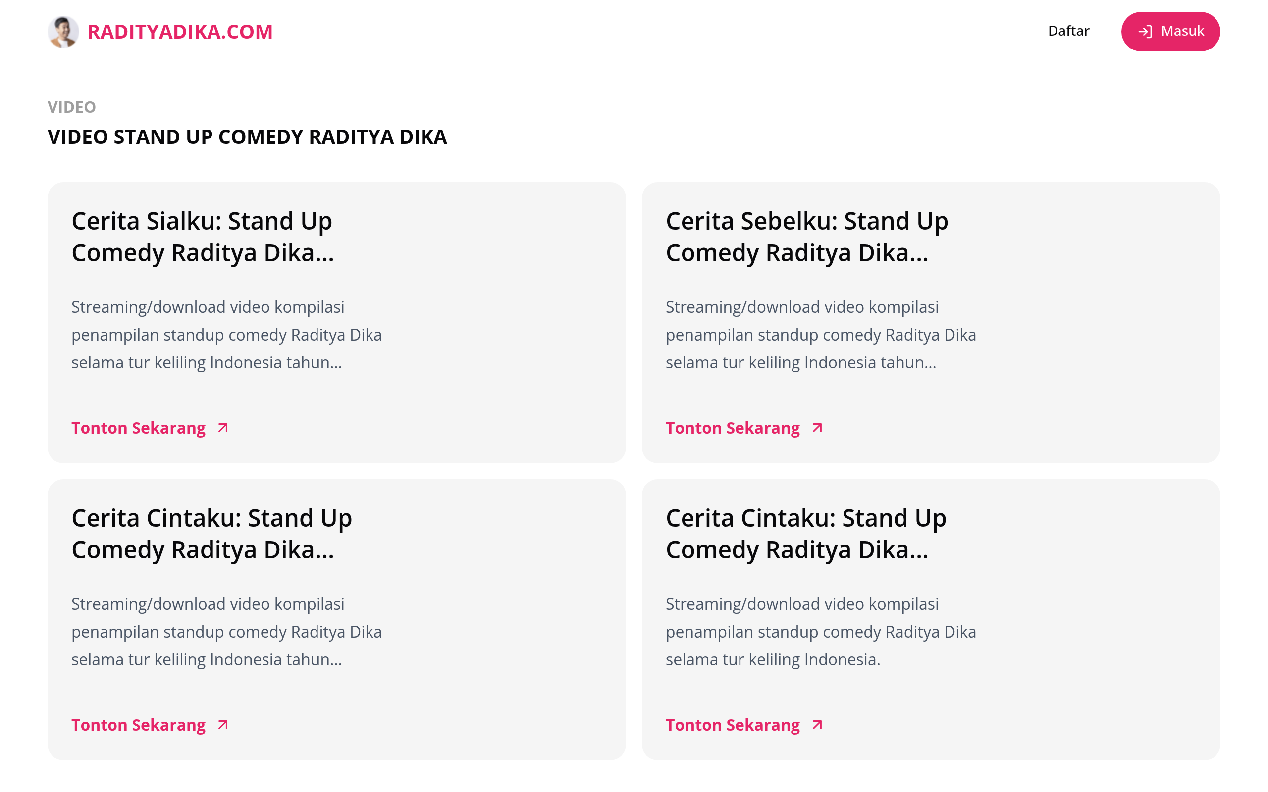 Screenshot of radityadika.com