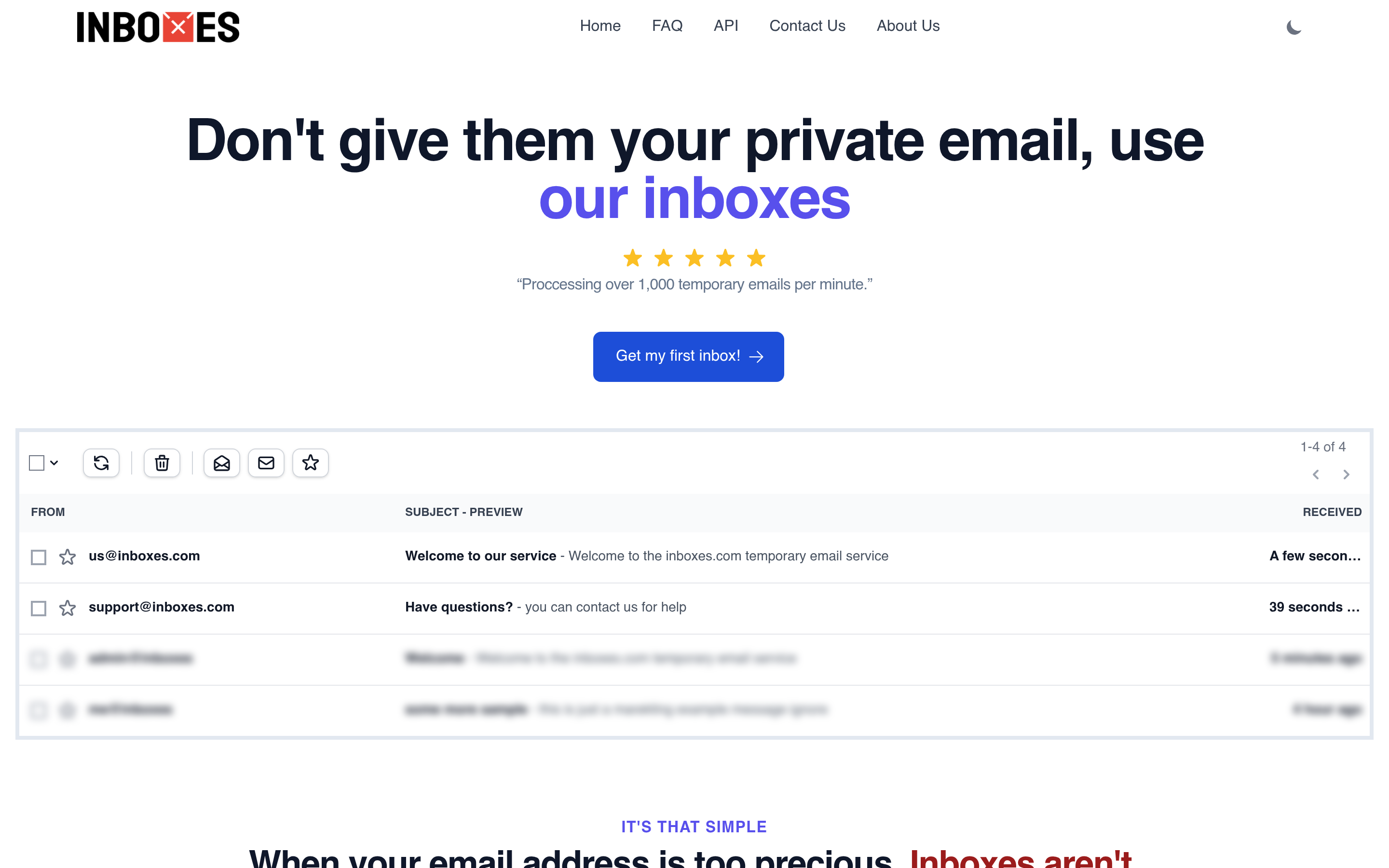 Inboxes.com 介面截圖