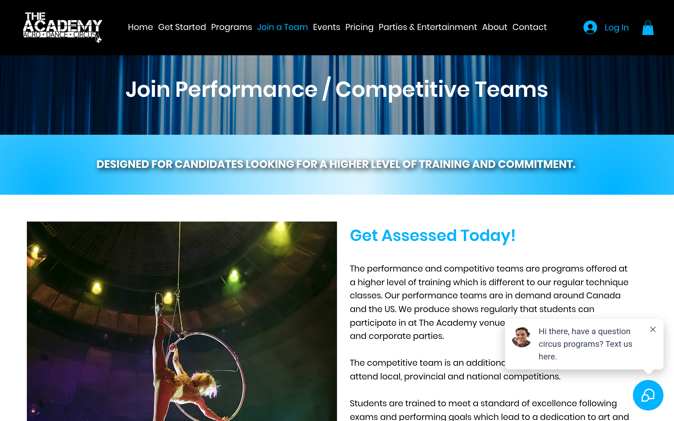 Performance Teams at The Academy Circus