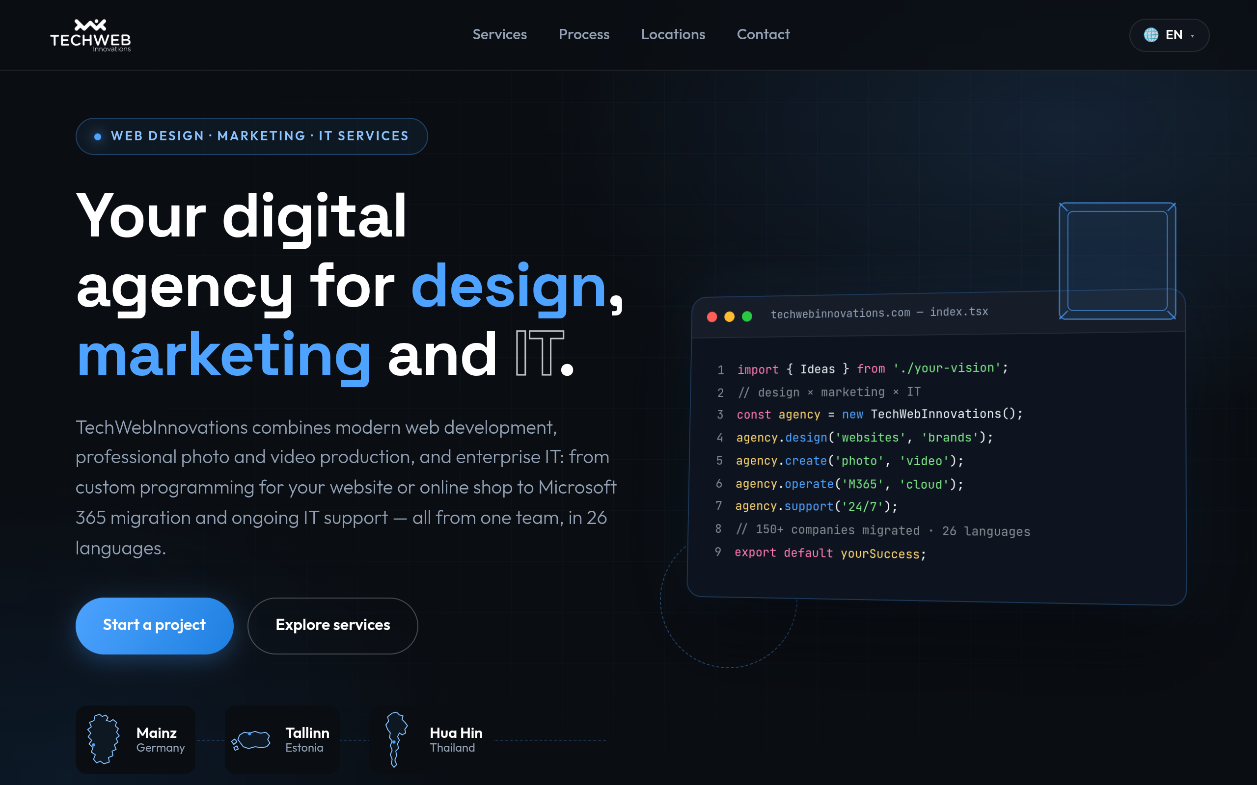 Screenshot of techwebinnovations.com