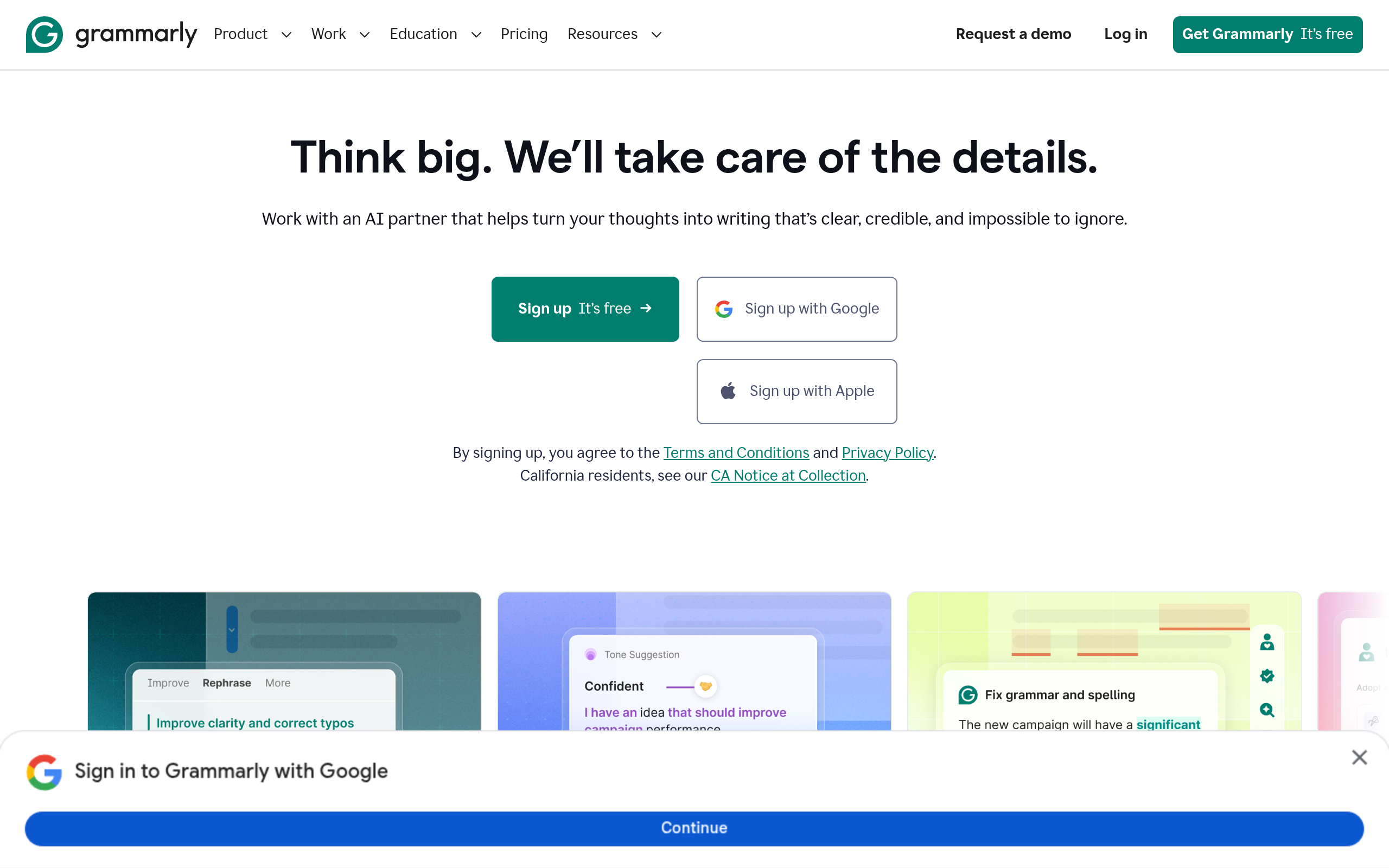 Grammarly AI screenshot