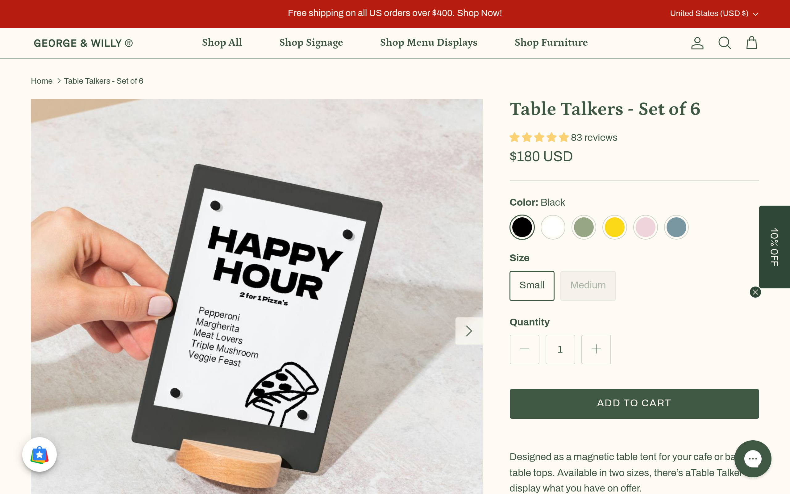 George & Willy Table Talkers – Set of 6 Screenshot