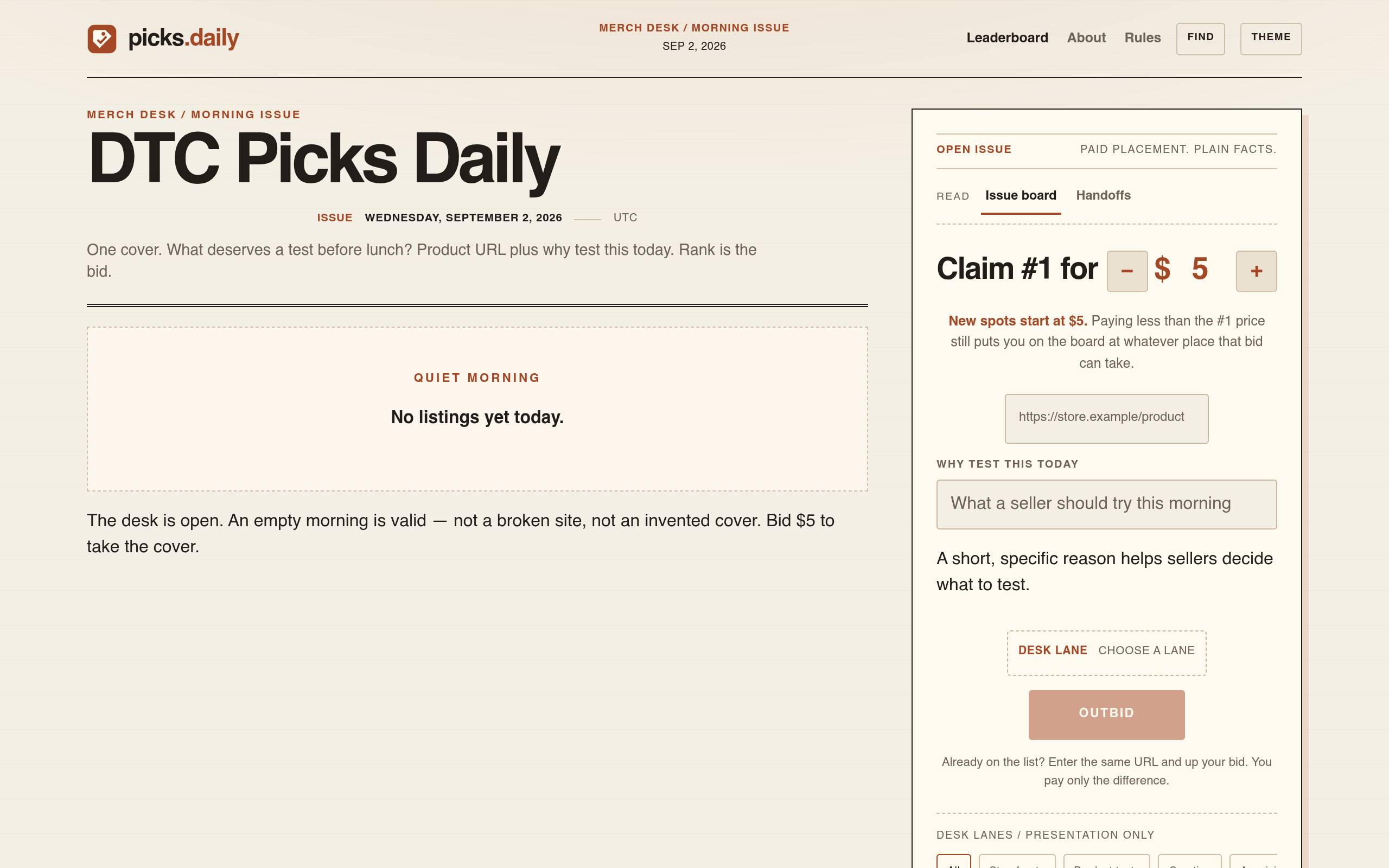 DTC Picks Daily screenshot, image 1